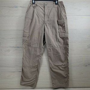 5.11 Tactical Pants Mens 34x32 Khaki Cargo Pockets Workwear 74273